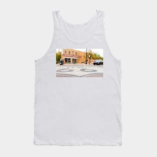 Route 66 sign on road in Winslow Arizona Tank Top